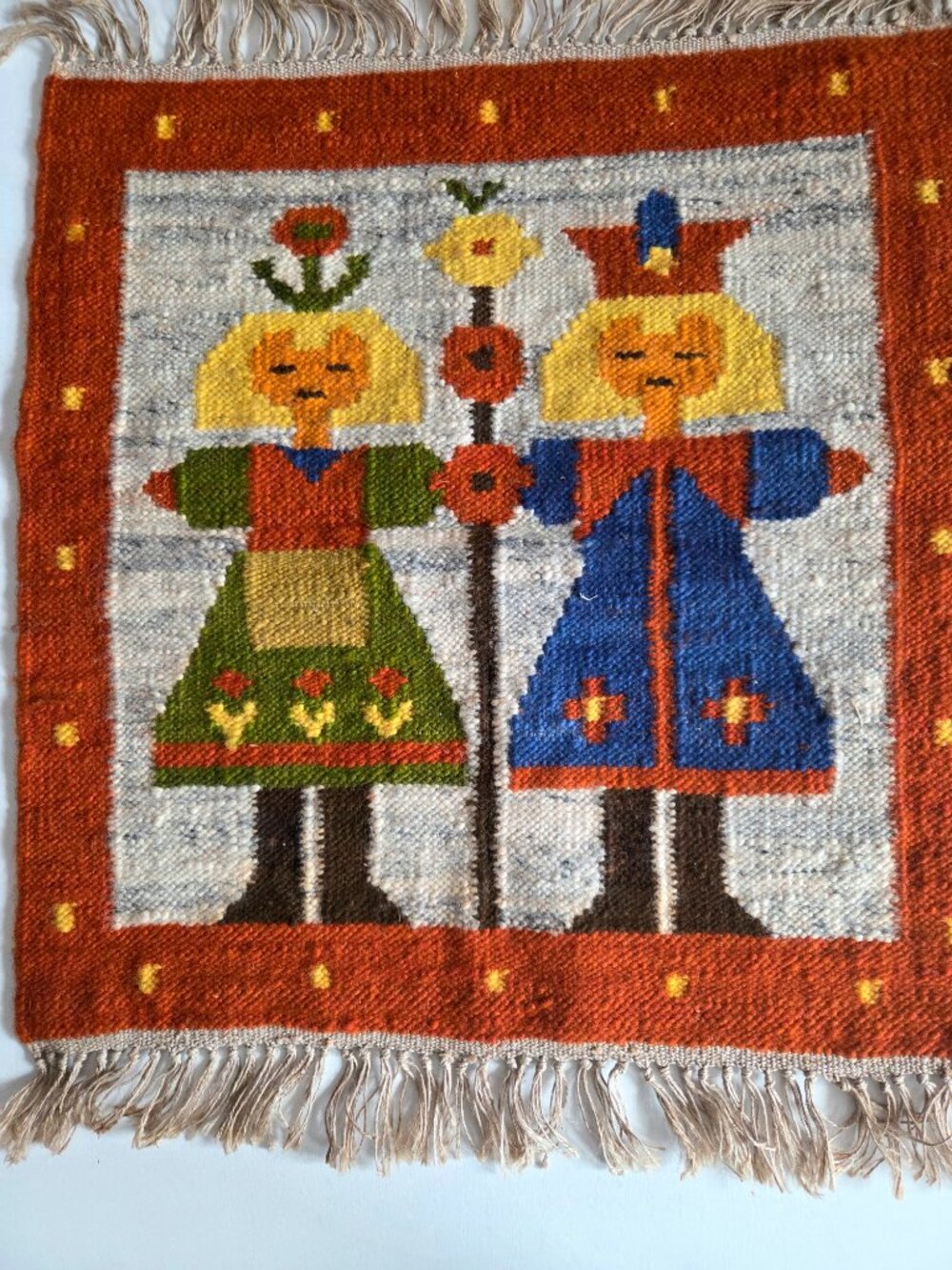 Vintage 1970s 1980s Wool Tapestry Kilim by Maria Domanska Poland Vibrant Colors. - Picture 5 of 5